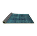 Sideview of Oriental Turquoise Industrial Rug, urb1887turq