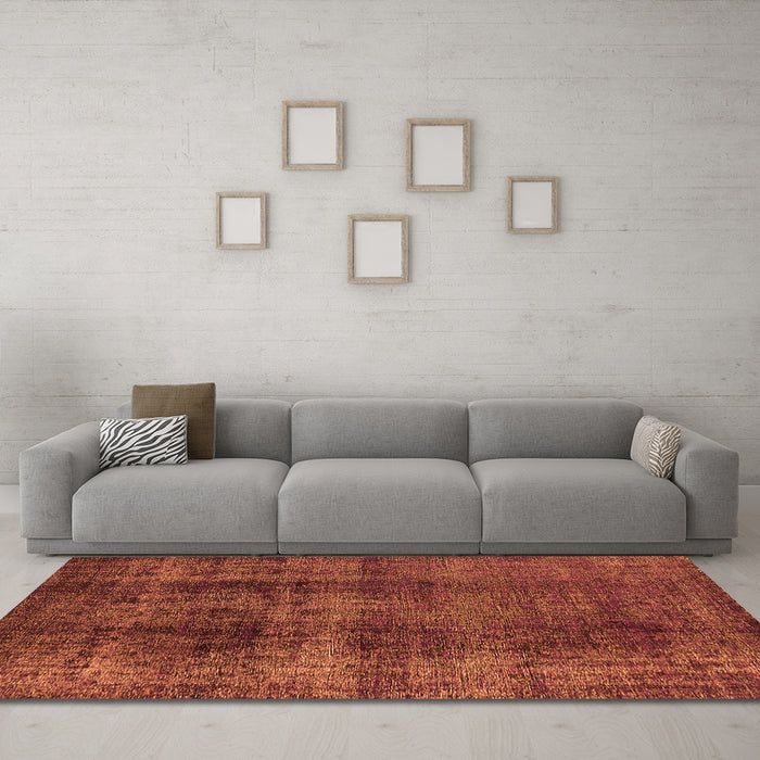 Machine Washable Oriental Orange Industrial Area Rugs in a Living Room, wshurb1887org