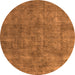 Round Oriental Orange Industrial Rug, urb1888org