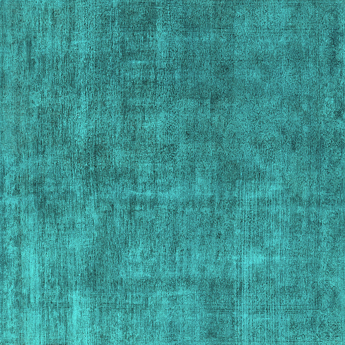 Square Machine Washable Oriental Turquoise Industrial Area Rugs, wshurb1888turq