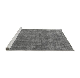 Sideview of Machine Washable Oriental Gray Industrial Rug, wshurb1888gry