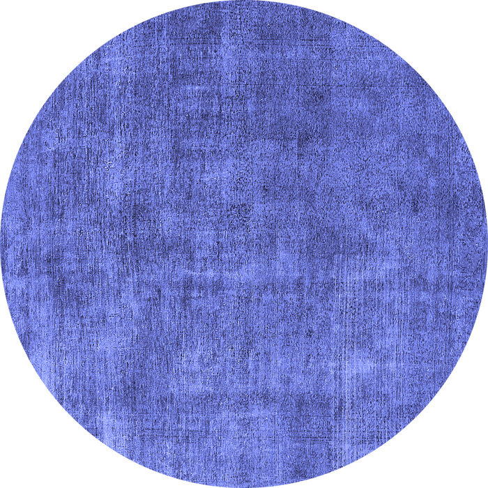 Round Oriental Blue Industrial Rug, urb1888blu