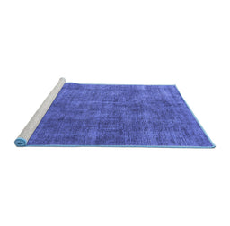 Sideview of Machine Washable Oriental Blue Industrial Rug, wshurb1888blu