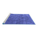 Sideview of Machine Washable Oriental Blue Industrial Rug, wshurb1888blu