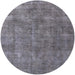 Round Machine Washable Industrial Modern Grey Gray Rug, wshurb1888