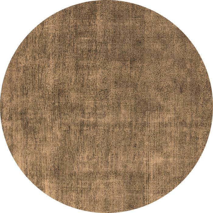 Round Machine Washable Oriental Brown Industrial Rug, wshurb1888brn