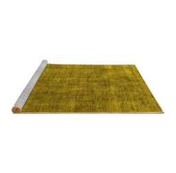 Sideview of Machine Washable Oriental Yellow Industrial Rug, wshurb1888yw