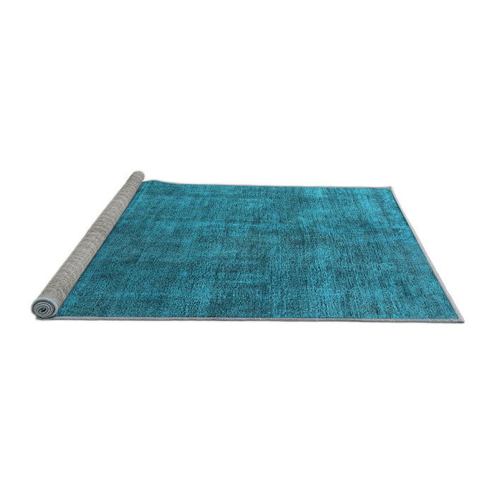 Sideview of Machine Washable Oriental Light Blue Industrial Rug, wshurb1888lblu