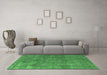 Machine Washable Oriental Emerald Green Industrial Area Rugs in a Living Room,, wshurb1888emgrn