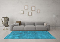 Machine Washable Oriental Light Blue Industrial Rug, wshurb1888lblu