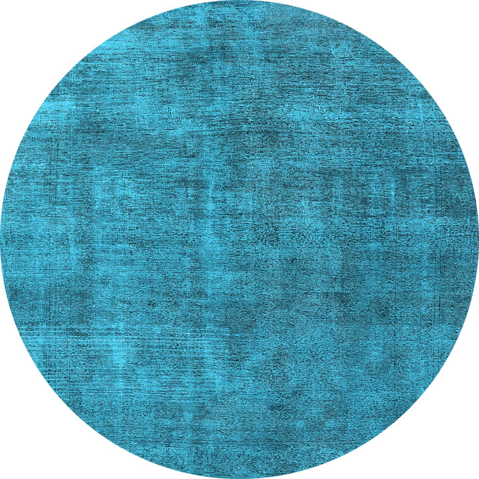 Round Machine Washable Oriental Light Blue Industrial Rug, wshurb1888lblu