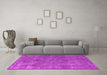 Machine Washable Oriental Pink Industrial Rug in a Living Room, wshurb1888pnk