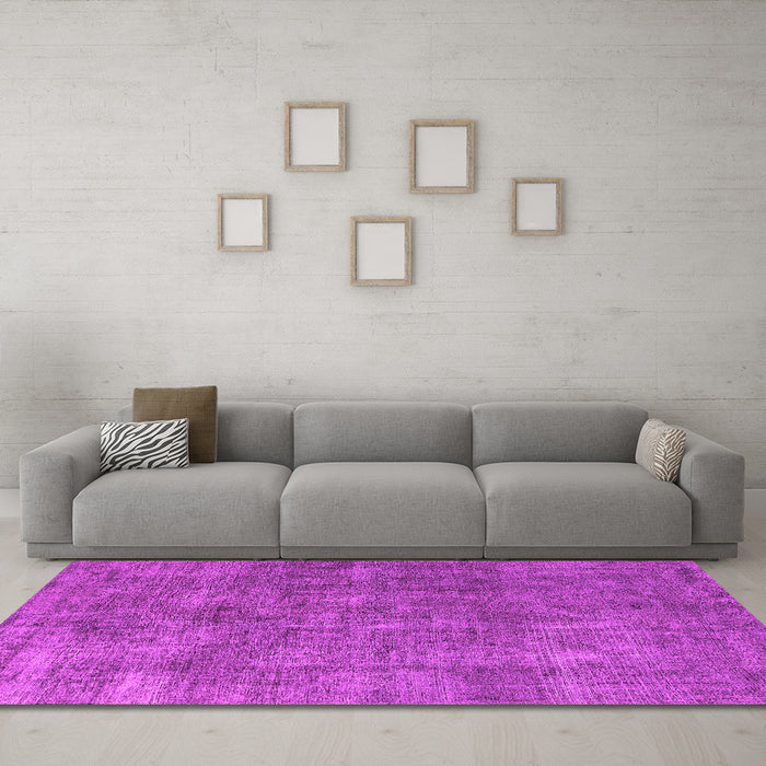 Machine Washable Oriental Pink Industrial Rug in a Living Room, wshurb1888pnk