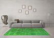 Machine Washable Oriental Green Industrial Area Rugs in a Living Room,, wshurb1888grn