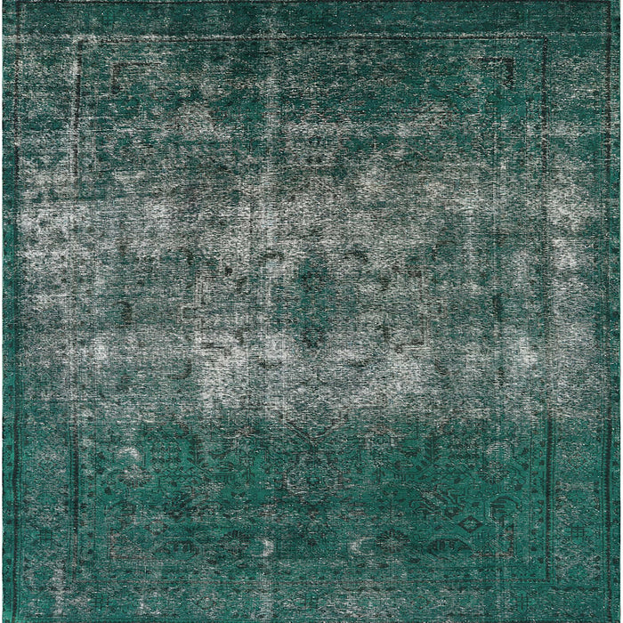 Square Machine Washable Industrial Modern Dark Blue Grey Blue Rug, wshurb1889