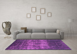 Machine Washable Oriental Pink Industrial Rug in a Living Room, wshurb1889pnk