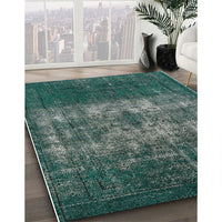 Mid-Century Modern Dark Blue Grey Blue Oriental Rug, urb1889