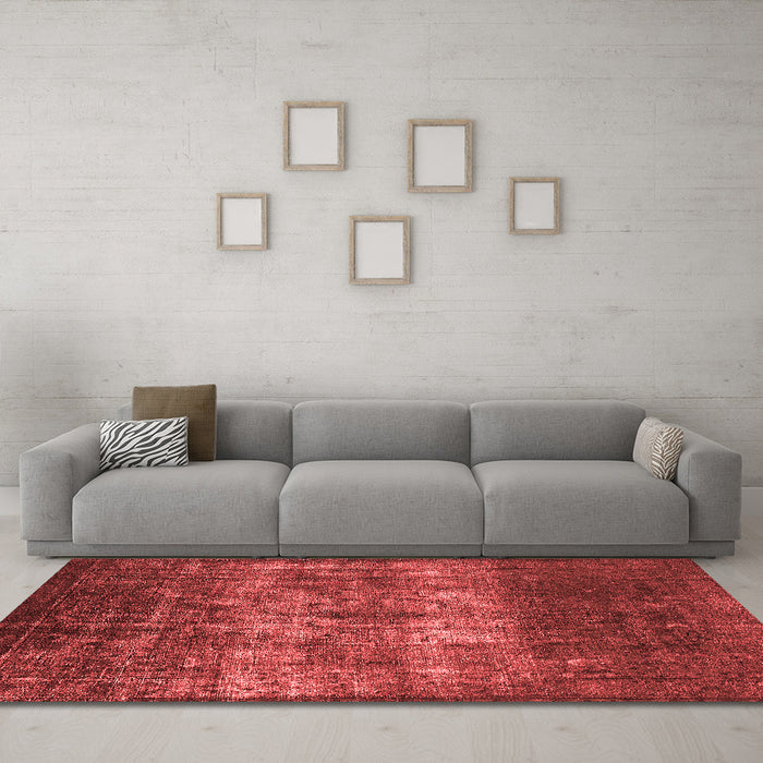 Industrial Red Washable Rugs