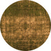 Round Oriental Orange Industrial Rug, urb1889org