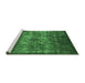 Sideview of Machine Washable Oriental Emerald Green Industrial Area Rugs, wshurb1889emgrn