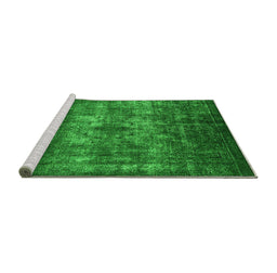 Sideview of Machine Washable Oriental Green Industrial Area Rugs, wshurb1889grn