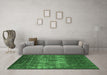 Machine Washable Oriental Emerald Green Industrial Area Rugs in a Living Room,, wshurb1889emgrn