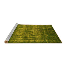 Sideview of Machine Washable Oriental Yellow Industrial Rug, wshurb1889yw