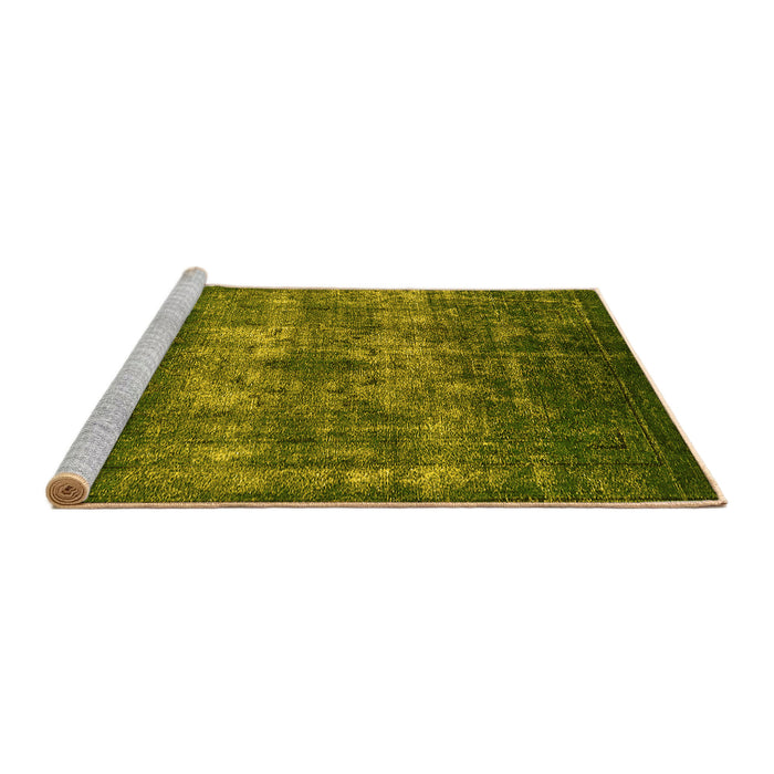Sideview of Machine Washable Oriental Yellow Industrial Rug, wshurb1889yw
