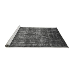 Sideview of Machine Washable Oriental Gray Industrial Rug, wshurb1889gry
