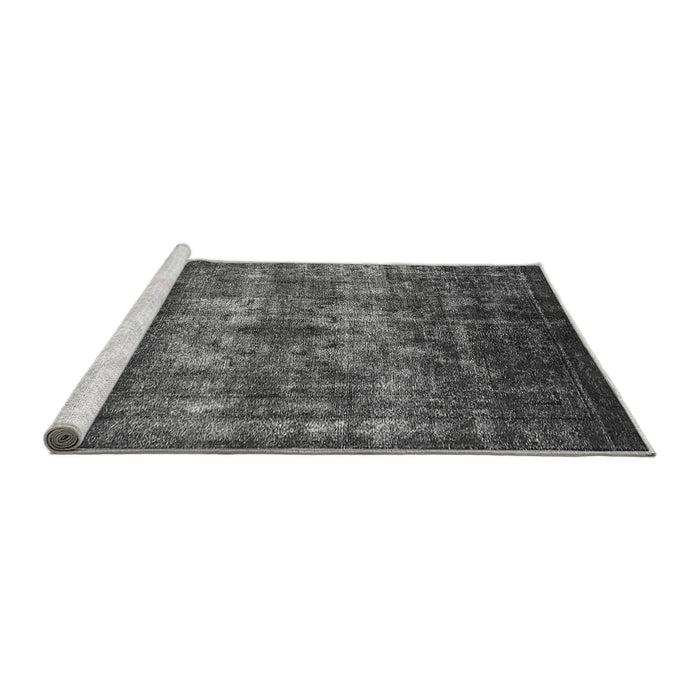 Sideview of Machine Washable Oriental Gray Industrial Rug, wshurb1889gry