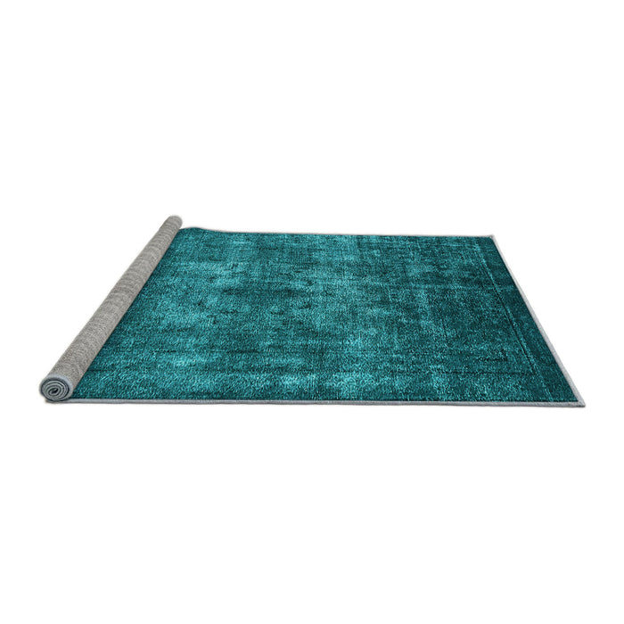 Sideview of Machine Washable Oriental Light Blue Industrial Rug, wshurb1889lblu