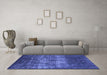 Machine Washable Oriental Blue Industrial Rug in a Living Room, wshurb1889blu