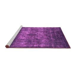 Sideview of Machine Washable Oriental Pink Industrial Rug, wshurb1889pnk