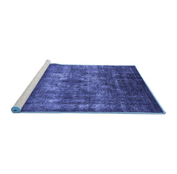 Sideview of Machine Washable Oriental Blue Industrial Rug, wshurb1889blu