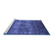 Sideview of Machine Washable Oriental Blue Industrial Rug, wshurb1889blu