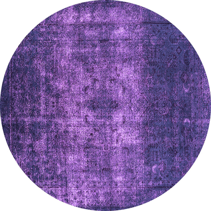 Round Oriental Purple Industrial Rug, urb1889pur
