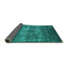 Sideview of Oriental Turquoise Industrial Rug, urb1889turq