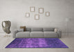 Machine Washable Oriental Purple Industrial Area Rugs in a Living Room, wshurb1889pur