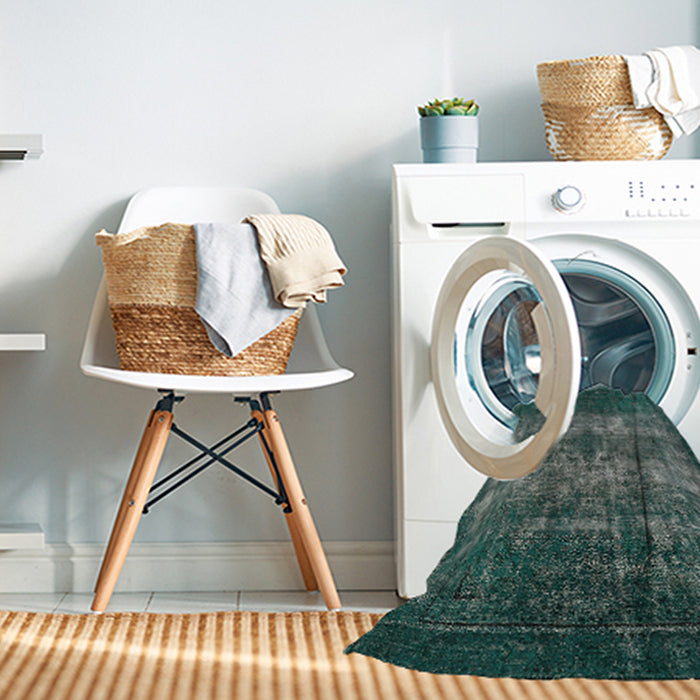 Machine Washable Industrial Modern Dark Blue Grey Blue Rug in a Washing Machine, wshurb1889