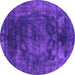 Round Oriental Purple Industrial Rug, urb1890pur