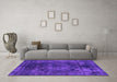 Machine Washable Oriental Purple Industrial Area Rugs in a Living Room, wshurb1890pur