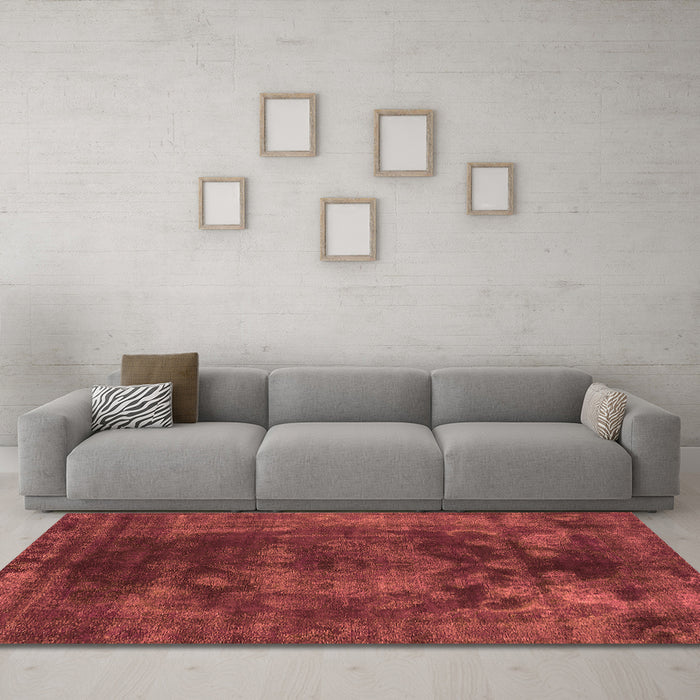 Machine Washable Oriental Orange Industrial Area Rugs in a Living Room, wshurb1890org
