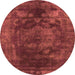 Round Oriental Orange Industrial Rug, urb1890org