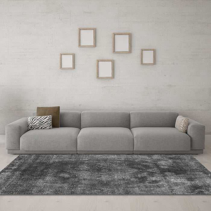 Machine Washable Oriental Gray Industrial Rug in a Living Room,, wshurb1890gry