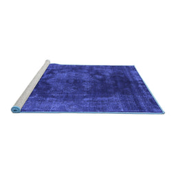 Sideview of Machine Washable Oriental Blue Industrial Rug, wshurb1890blu