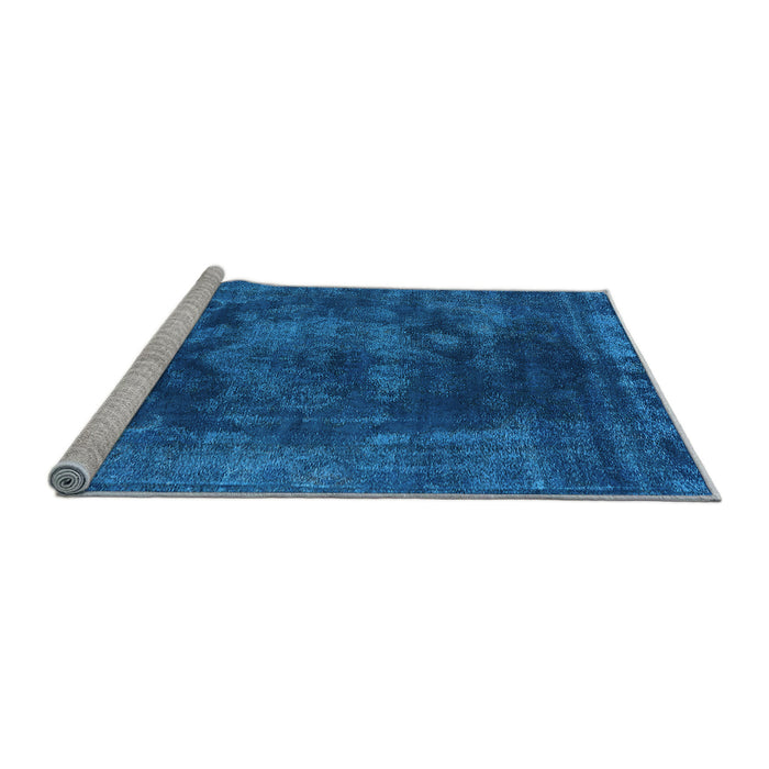 Sideview of Machine Washable Oriental Light Blue Industrial Rug, wshurb1890lblu
