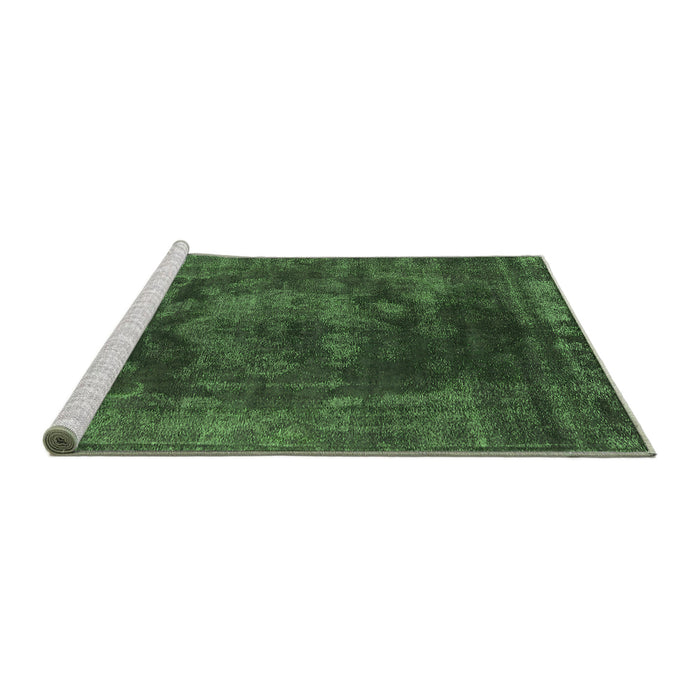 Sideview of Machine Washable Oriental Green Industrial Area Rugs, wshurb1890grn