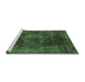 Sideview of Machine Washable Oriental Green Industrial Area Rugs, wshurb1890grn