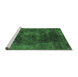 Sideview of Machine Washable Oriental Emerald Green Industrial Area Rugs, wshurb1890emgrn