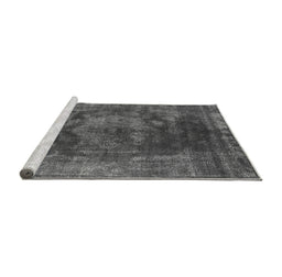 Sideview of Machine Washable Oriental Gray Industrial Rug, wshurb1890gry